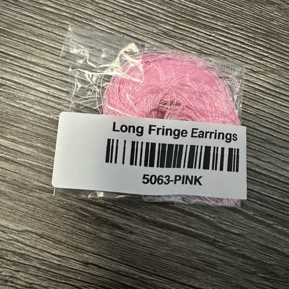 Long fringe tassel earrings pink - Picture 2 of 2